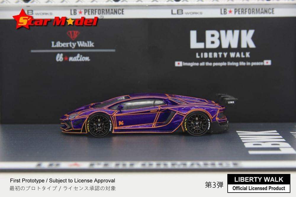 Star Model LB Lamborghini Aventador LP700-4 2.0 Tron Purple 1:64 Scale - Image 2