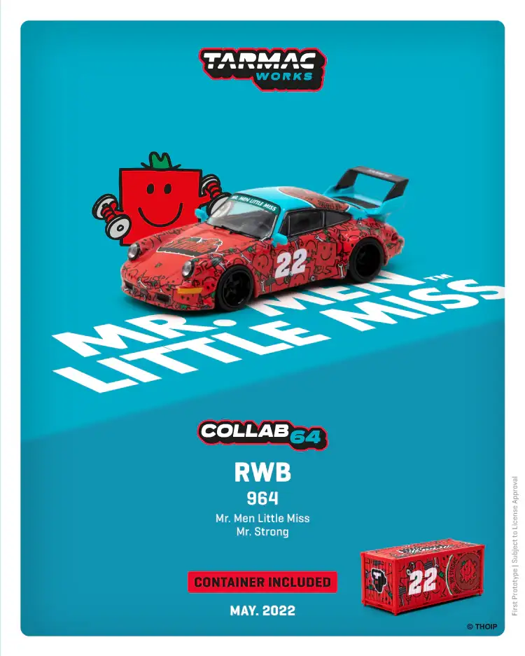 Tarmac Works 1:64 RWB 964
Mr. Men Little Miss
Mr. Strong with container