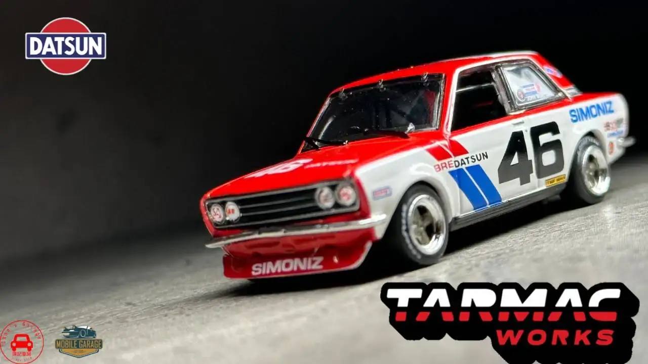 Tarmac Works 1:64 Scale BRE Datsun 510 Trans-Am 2.5 Championship 1972 John Morton