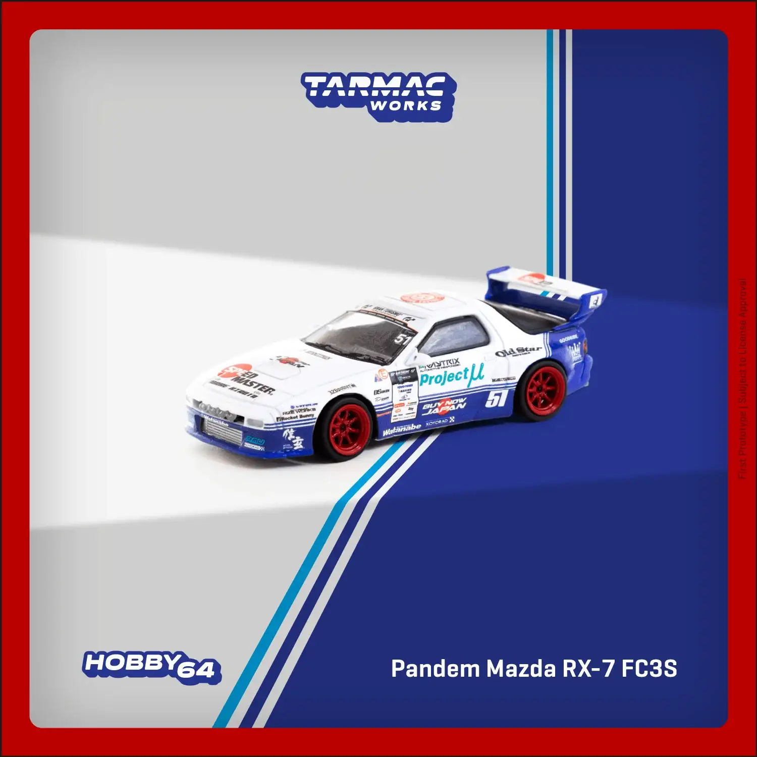 Tarmac Works 1:64 Scale Mazda Pandem Mazda RX-7 FC3S Drift T64-066-DR - Image 2