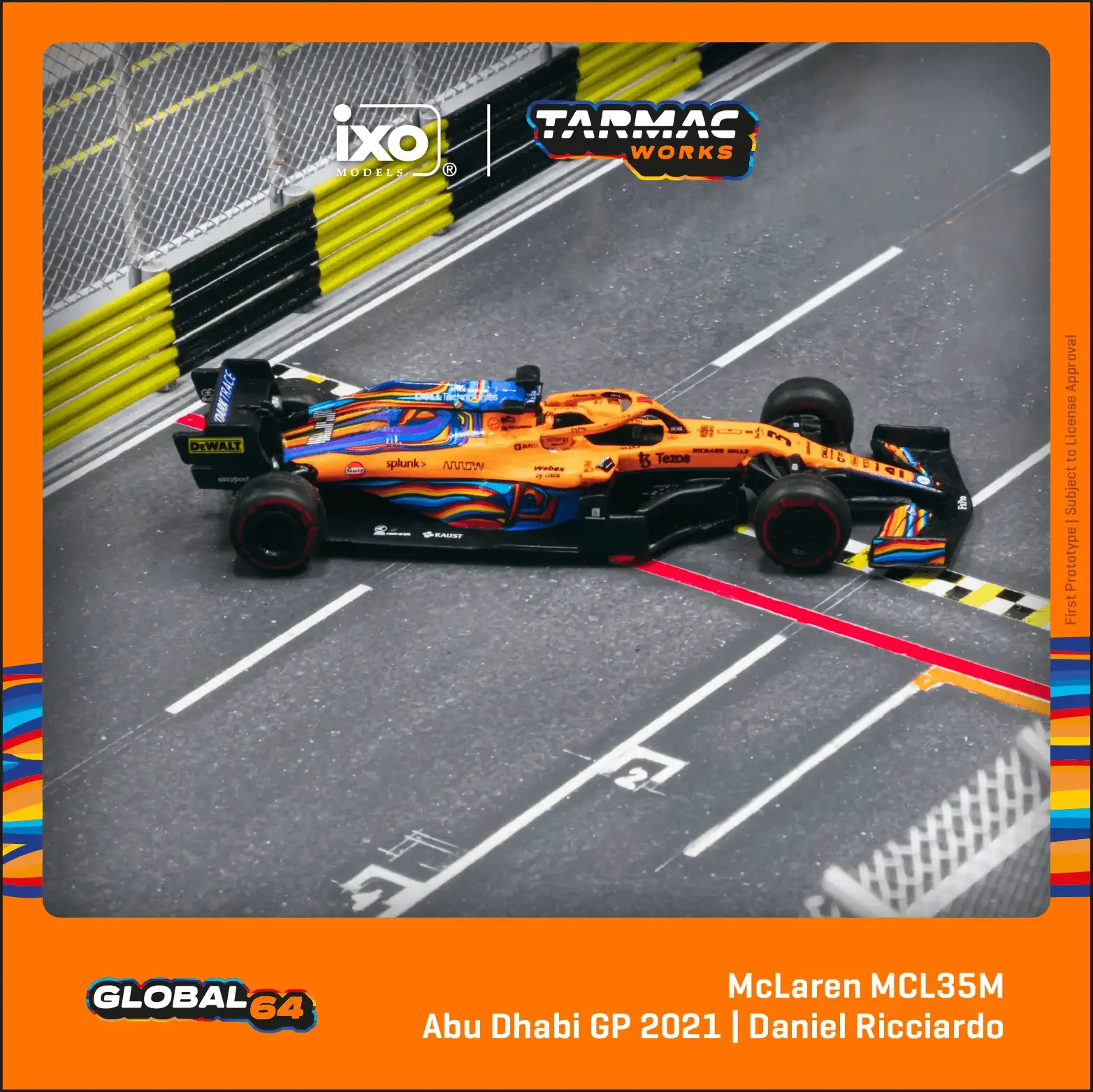 Tarmac Works 1:64 Scale McLaren MCL35M 
Abu Dhabi Grand Prix 2021 Decal included - Image 3