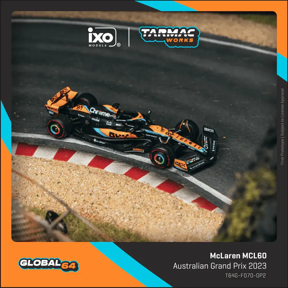 Tarmac Works 1:64 Scale McLaren MCL60 Australian Grand Prix 2023 Oscar Piastri