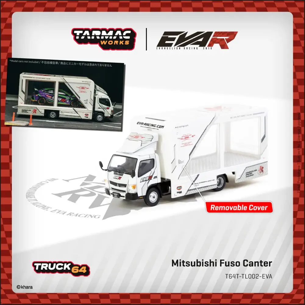Tarmac Works 1:64 Scale Mitsubishi Fuso Canter EVA Racing