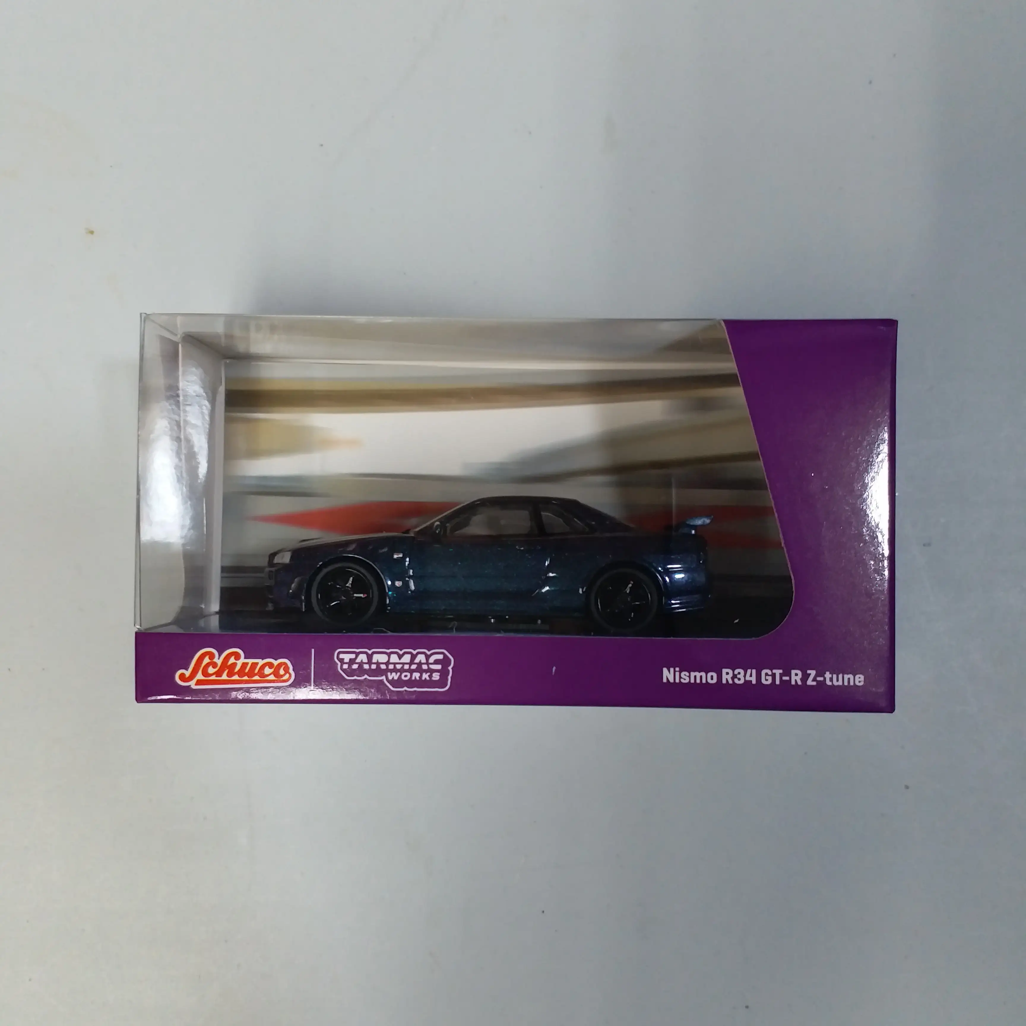 Tarmac Works x Schuco 1:64 Scale Nissan Skyline GT-R (R34) Z-tune Midnight Purple III - Image 2