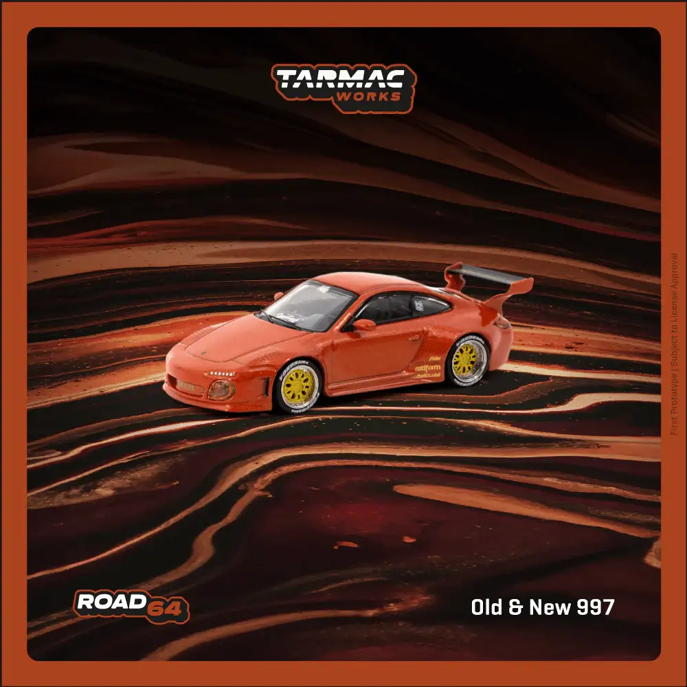 Tarmac Works 1:64 Scale Old & New 997 Red Metallic T64R-TL053-REM
