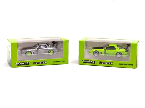 Tarmac Works 1:64 Scale VERTEX Mazda RX-7 FD3S Light Green - Image 4