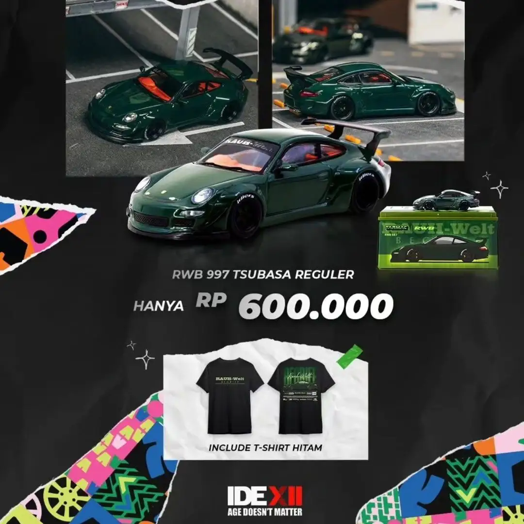 Tarmac Works 1:64 Scale x IDE XII exclusive RWB 997 Tsubasa Reguler included T-Shirt L/XL