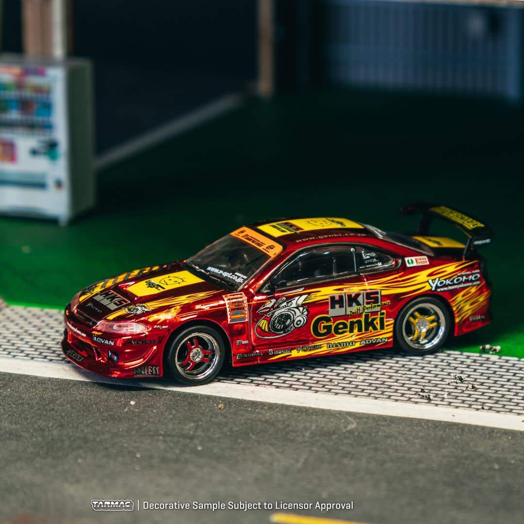 Tarmac Works 1:64 TAS25 HKS Hyper Silvia RS-2 Chrome Red - Image 2