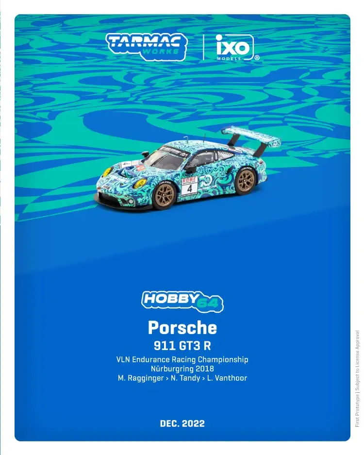 Tarmac Works Porsche 911 GT3 R VLN Endurance Racing Championship Nürburgring 2018 M. Ragginger / N. Tandy / L. Vanthoor