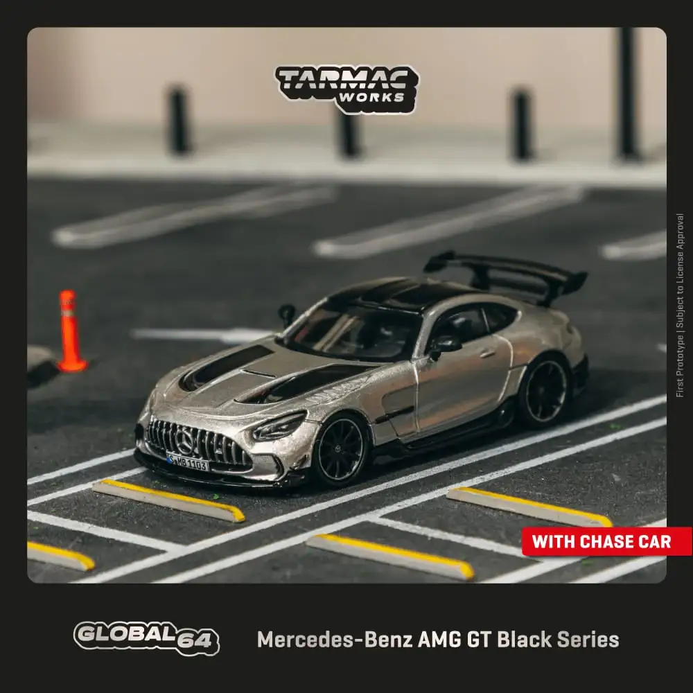 Tarmac Works Scale 1:64 Mercedes-Benz AMG GT Black Series Silver Metallic