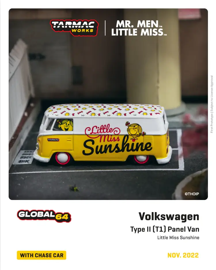 Tarmac Works VW Type II (T1) Panel Van, Mr. Men Little Miss, Little Miss Sunshine