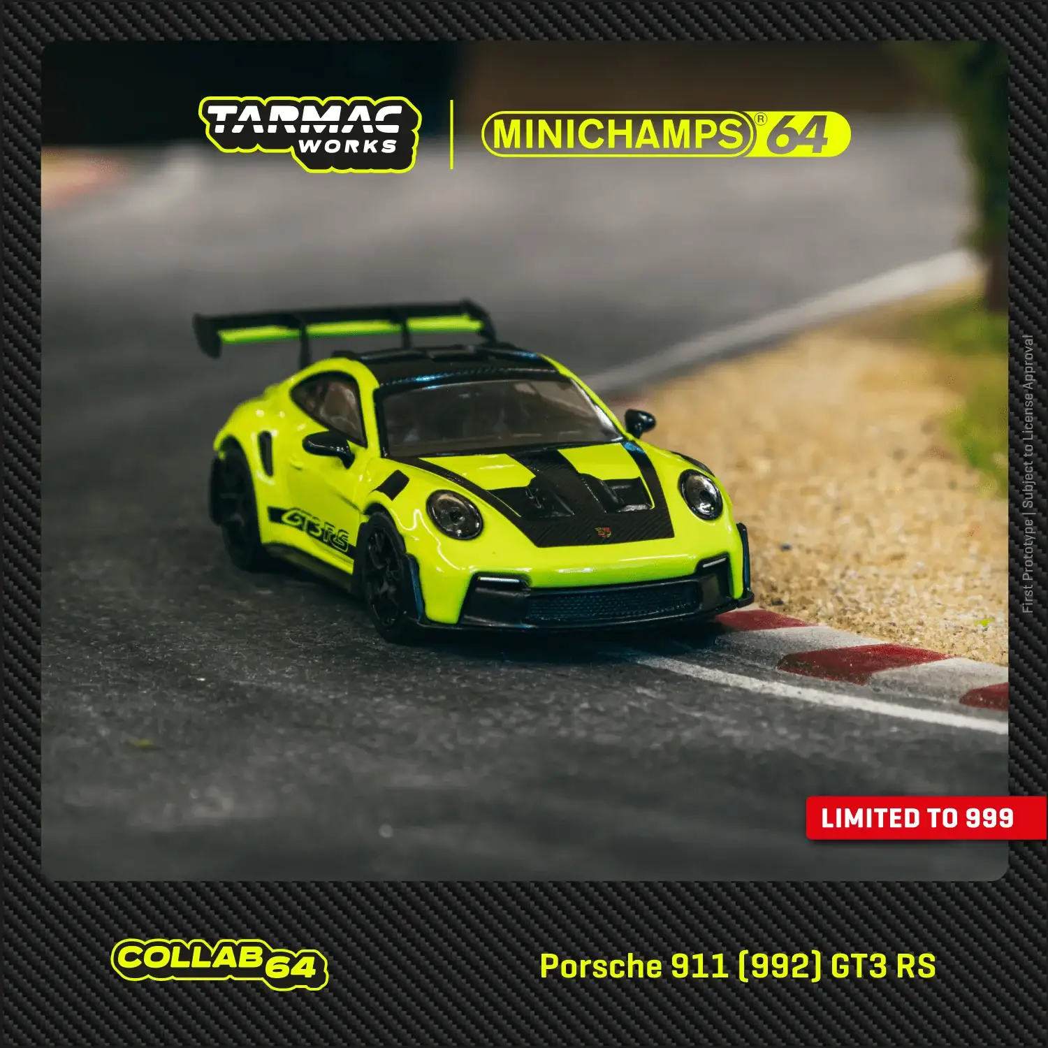 Tarmac Works x Minichamps 1/64 Porsche 911 (992) GT3 RS Acid Green