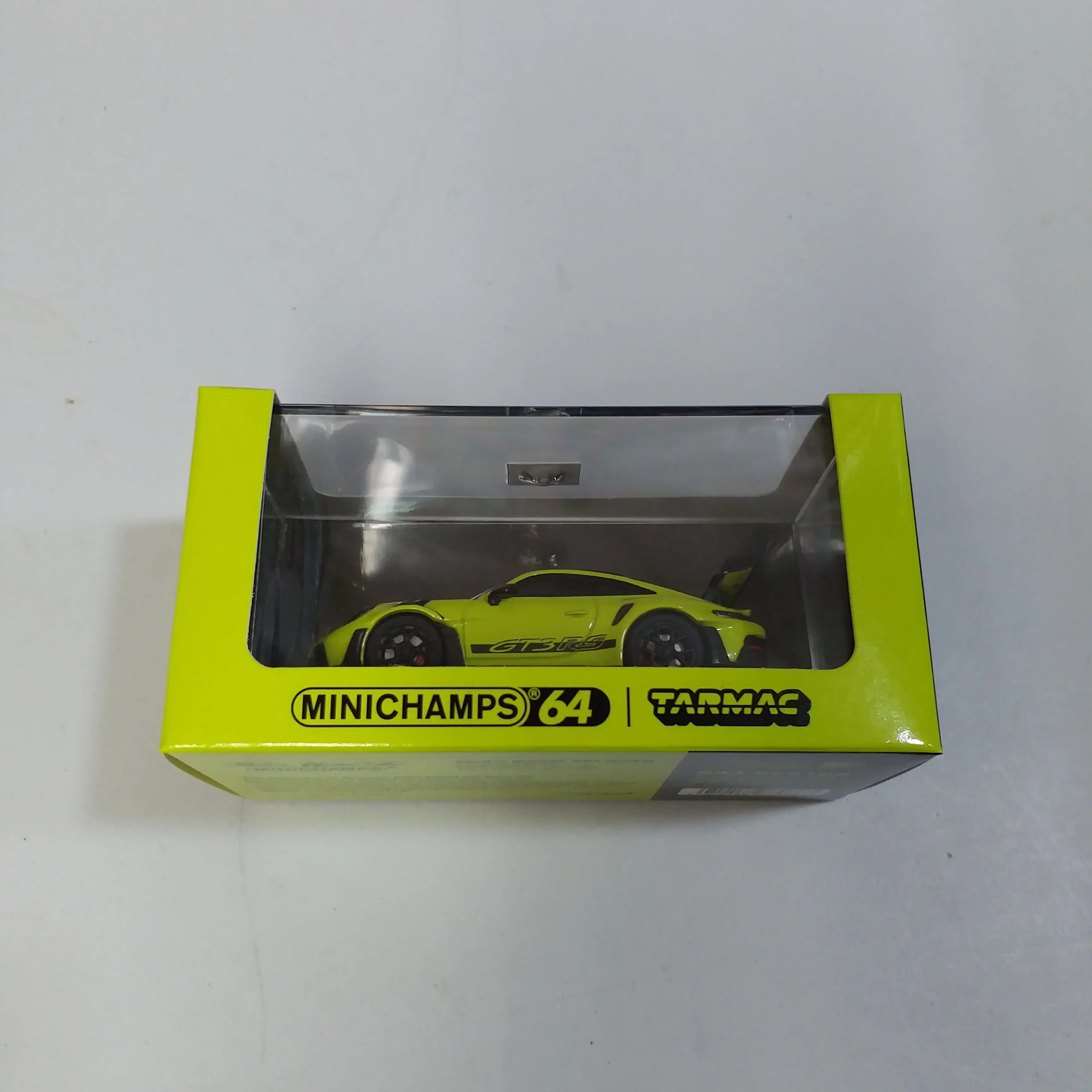 Tarmac Works x Minichamps 1/64 Porsche 911 (992) GT3 RS Acid Green - Image 2