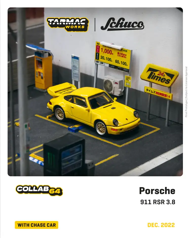 Tarmac Works X Schuco 1:64 Scale Porsche 911 RSR 3.8 Yellow