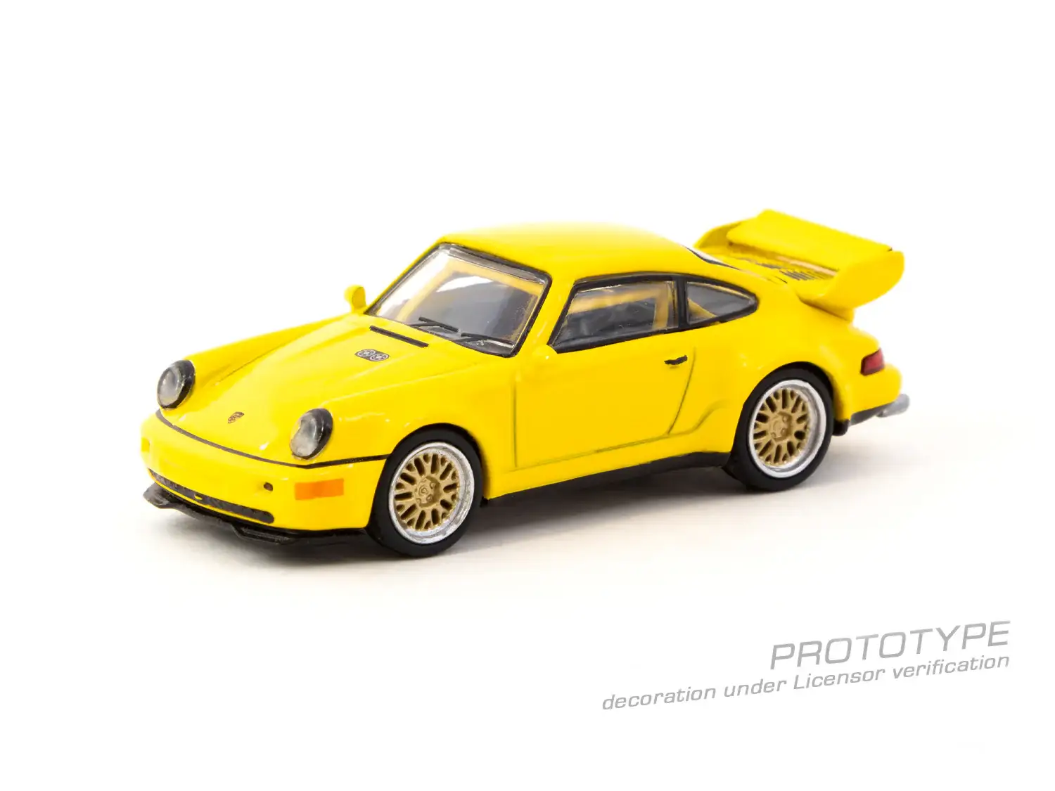 Tarmac Works X Schuco 1:64 Scale Porsche 911 RSR 3.8 Yellow - Image 2