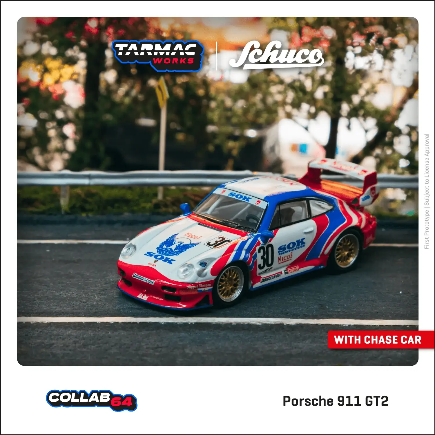 Tarmac Works X Schuco Porsche 911 GT2 Sogo-Keibi #30