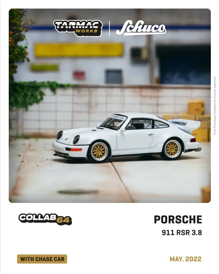 Tarmac Works X Schuco Porsche 911 RSR 3.8
White