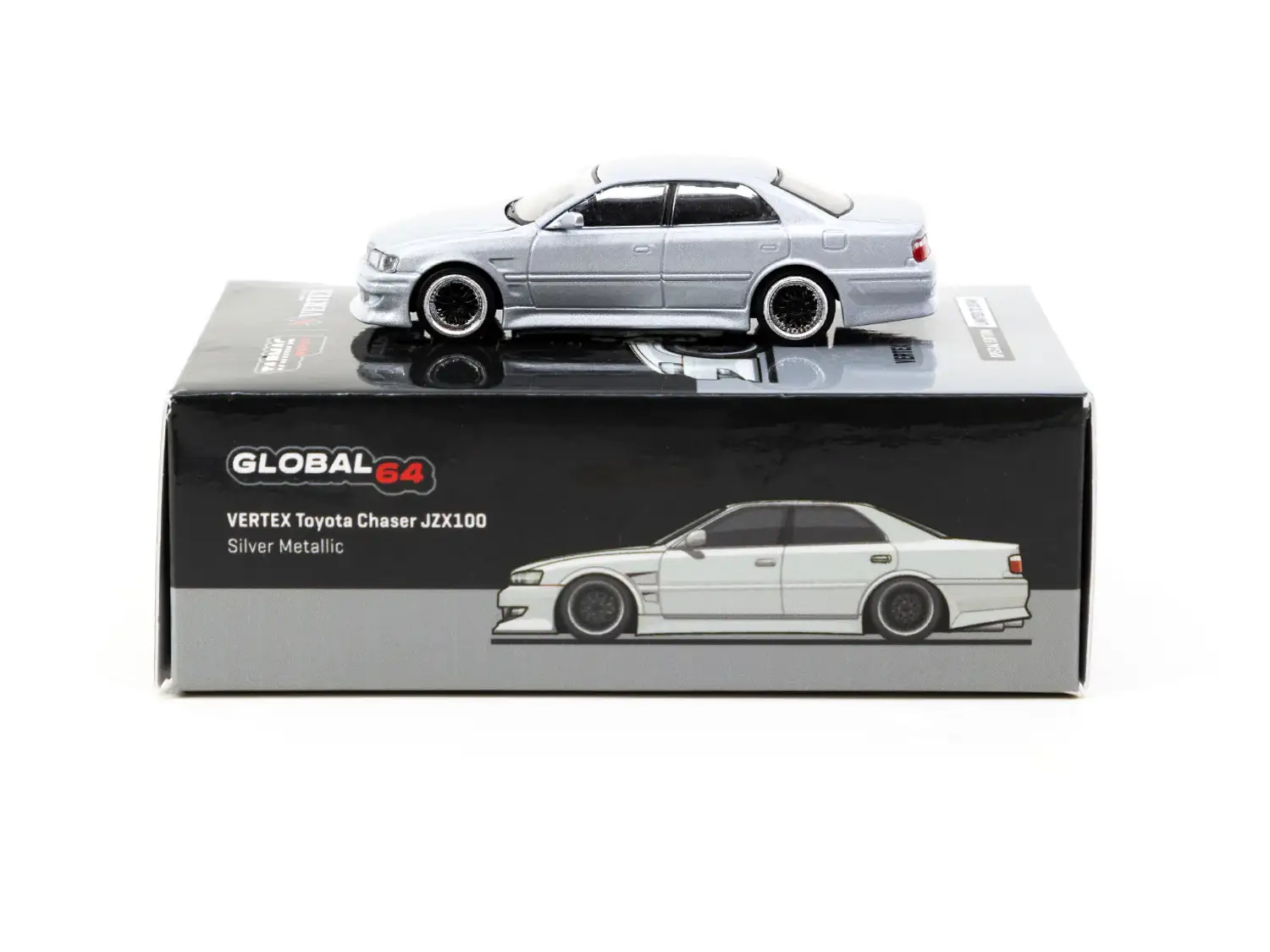 Tarmac Works VERTEX Toyota Chaser JZX100 Silver Metallic, Special Edition - Image 2