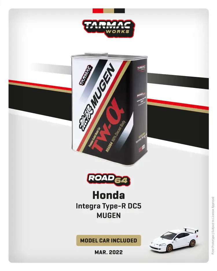 Tarmac Works 1:64 Scale Honda Integra Type-R DC5 MUGEN Championship White*** With Mugen metal oil can ***