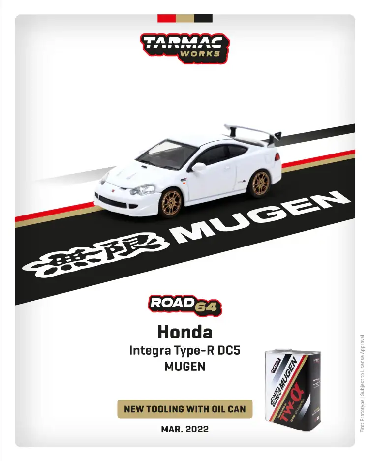 Tarmac Works 1:64 Scale Honda Integra Type-R DC5 MUGEN Championship White*** With Mugen metal oil can *** - Image 2