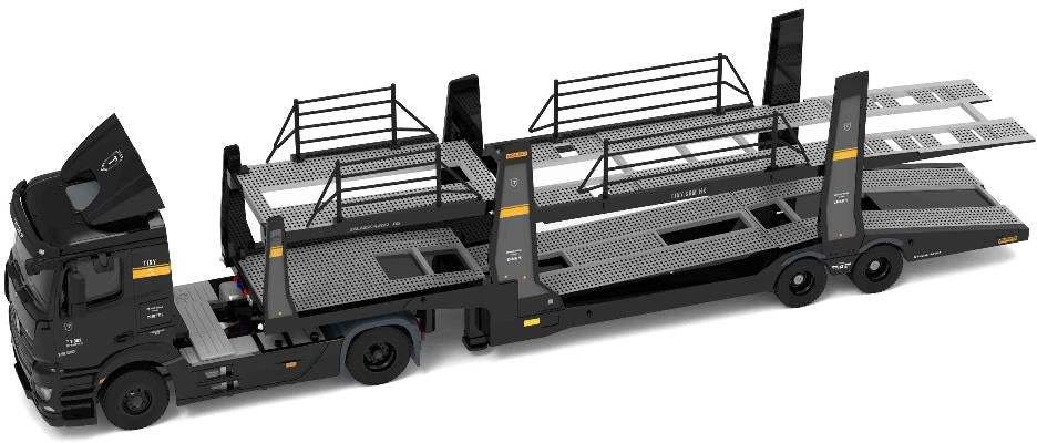 Tiny Hong Kong Exclusive Mercedes Benz Antos Car Transporter - Image 2