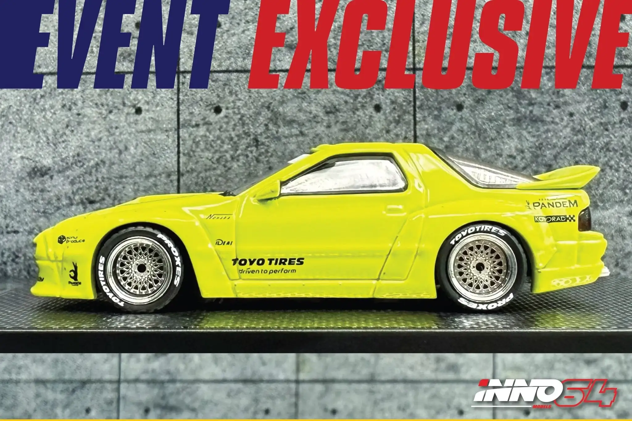 TMCS25 X Inno64 Nissan Skyline R32 Top Secret Chrome Gold & Mazda RX-7 FC3S “Pandem” Frozen Green Set - Image 5