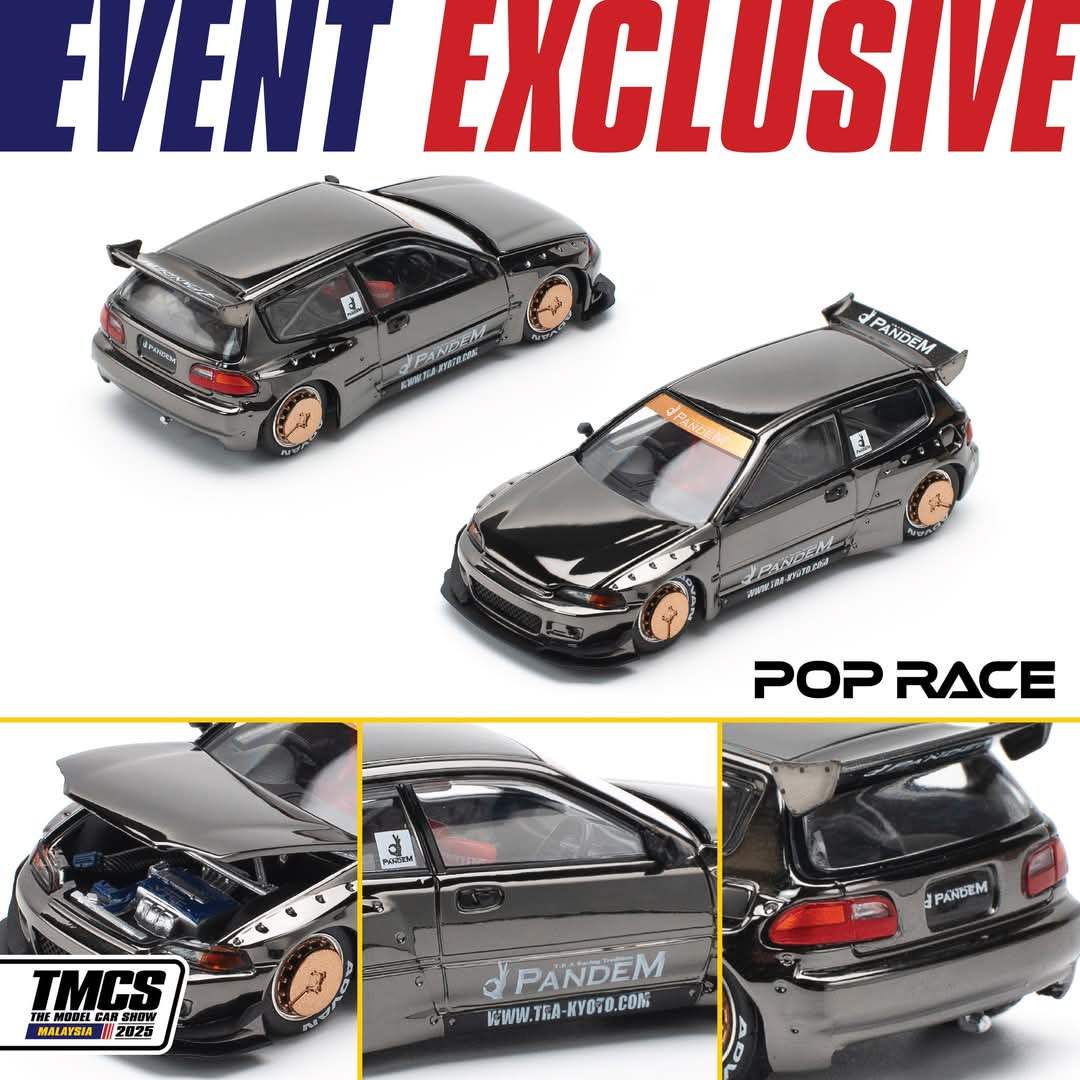TMCS25 X Pop Race Mazda RX-7 FD3S RE-Amemiya Yellow & Honda Civic EG6 Pandem Set - Image 3
