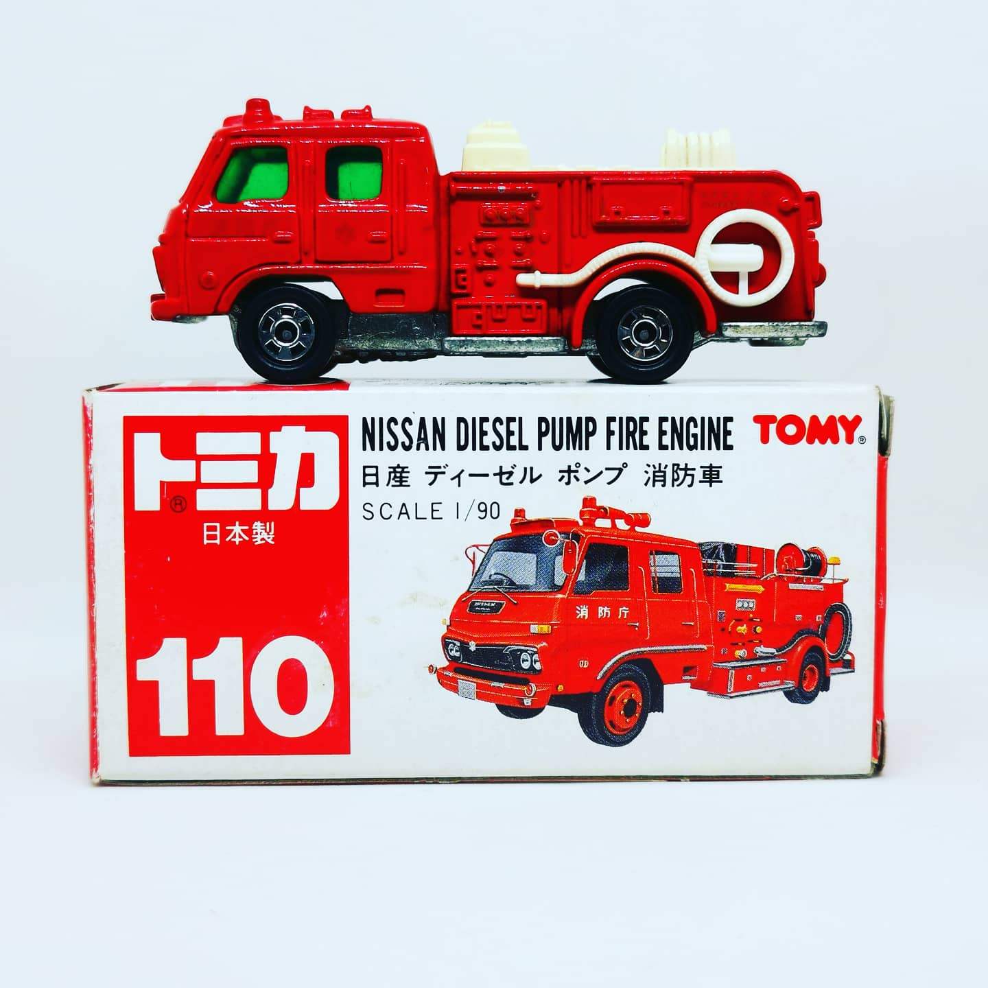 Tomica #110 Nissan Diesel Pump Fire Engine Made in Japan