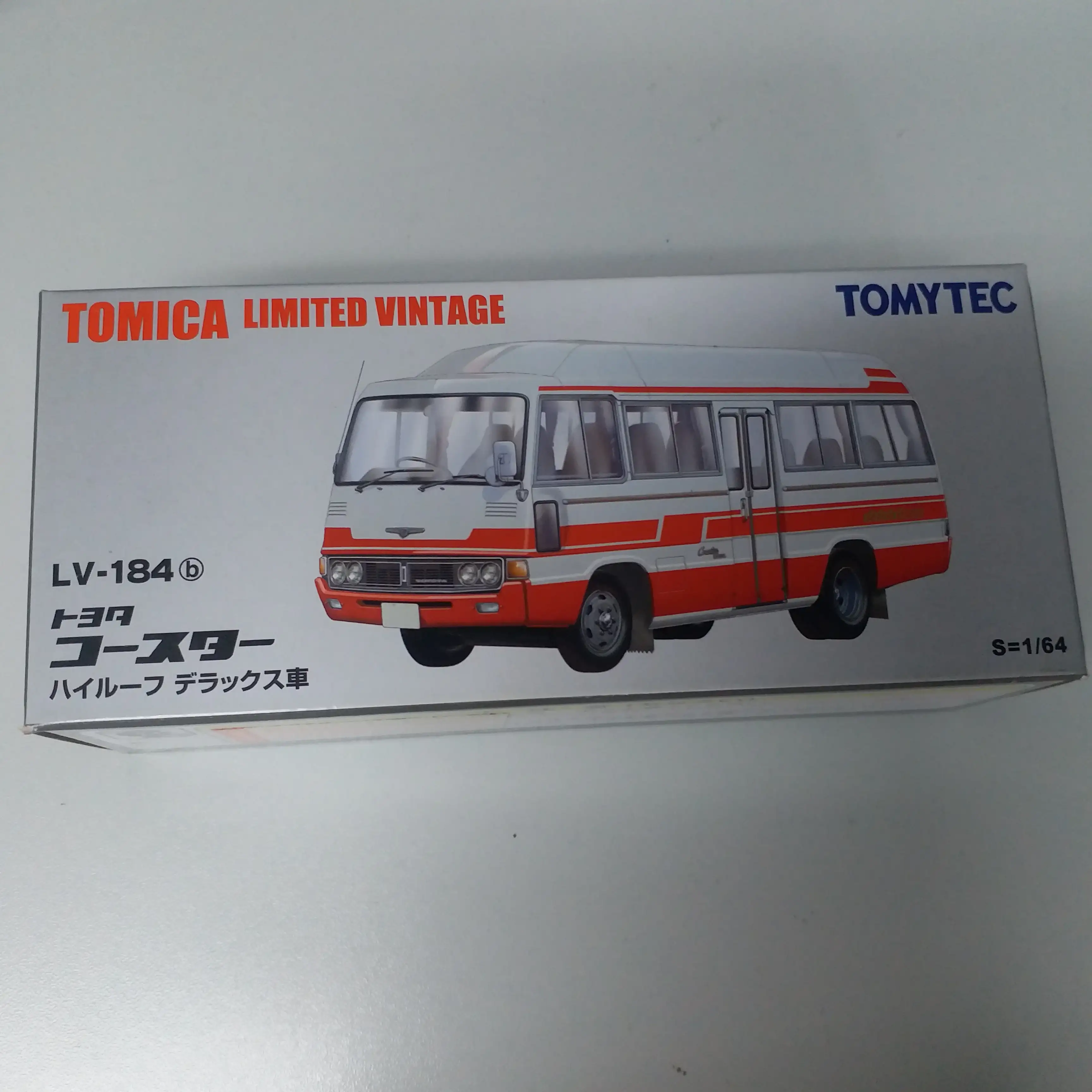 Tomica Limited Vintage LV-184b Toyota Coaster High-roof Deluxe Car - Image 2