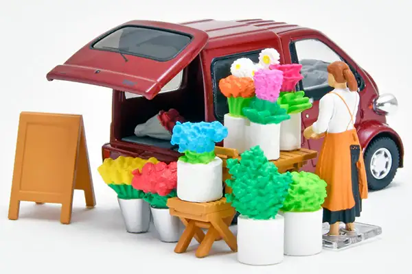 Tomica Limited Vintage Neo Diocolle 64 #CarSnap 17b Flower Shop 2 (Daihatsu Midget II Cargo) - Image 3