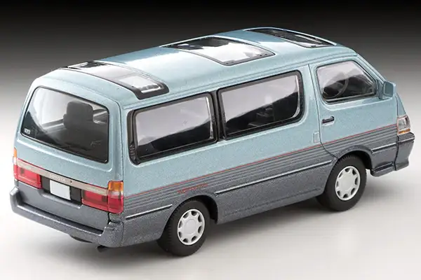 Tomica Limited Vintage Neo LV-N208c Toyota Hiace Wagon Super Custom (light blue / navy blue) - Image 2