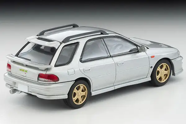 Tomica Limited Vintage Neo LV-N281c Subaru Impreza Pure Sports Wagon WRX STi Ver.V (Silver) 1998 - Image 2