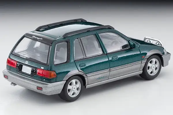 Tomica Limited Vintage Neo LV-N293b Honda Civic Shuttle Beagle (green/gray) 1994 model - Image 2