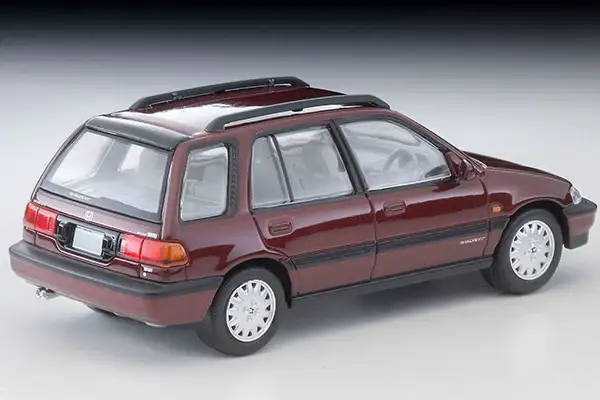 Tomica Limited Vintage Neo LV-N297b Honda Civic Shuttle 56i (Red) 1990 - Image 2