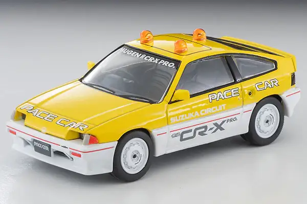 Tomica Limited Vintage Neo LV-N318b Honda Ballard Sports CR-X MUGEN CR-X PRO Suzuka Circuit Pace Car (Yellow/White)