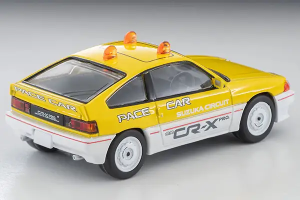 Tomica Limited Vintage Neo LV-N318b Honda Ballard Sports CR-X MUGEN CR-X PRO Suzuka Circuit Pace Car (Yellow/White) - Image 2