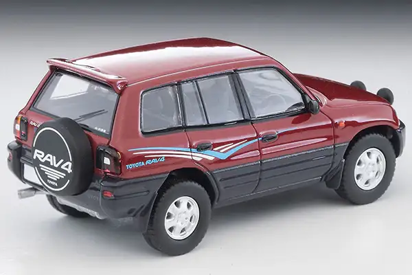 Tomica Limited Vintage Neo LV-N354a 1995 Toyota RAV4L V (Wine/Gray) - Image 2