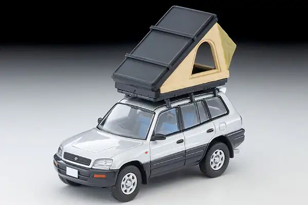 Tomica Limited Vintage Neo LV-N354c Toyota RAV4J V (silver) with tent