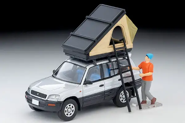 Tomica Limited Vintage Neo LV-N354c Toyota RAV4J V (silver) with tent - Image 3