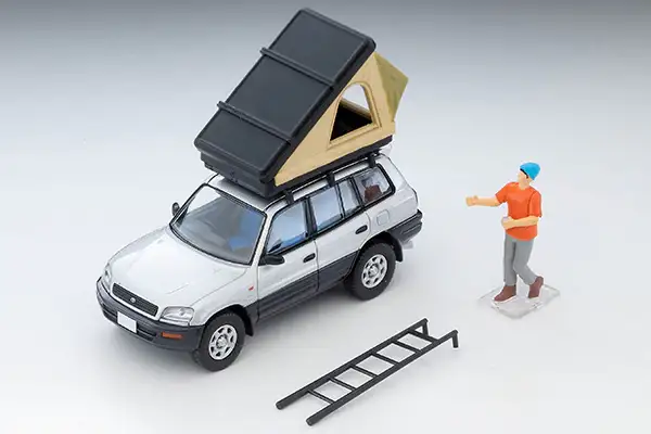Tomica Limited Vintage Neo LV-N354c Toyota RAV4J V (silver) with tent - Image 5