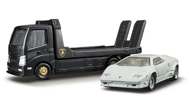 Tomica Premium Mall original Exclusive Transporter Lamborghini Countach 25th Anniversary (White)