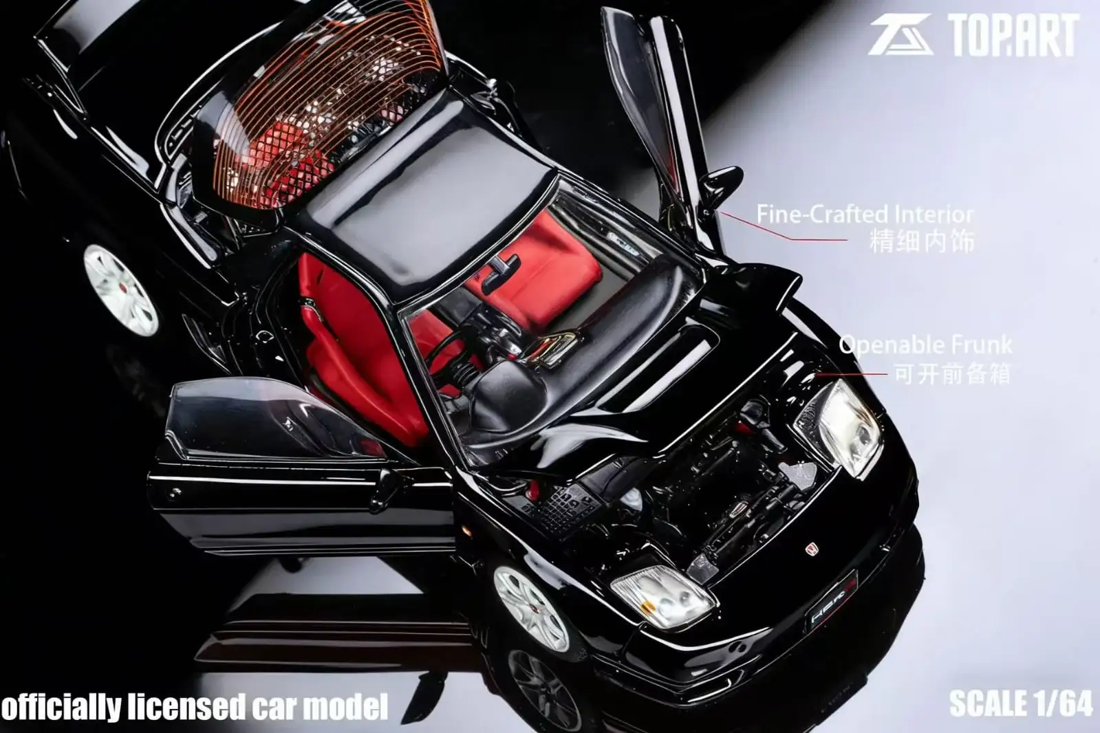 TopArt 1:64 Scale NSX-R (NA2) 2002-05 Metallic Black Limited 1000pcs - Image 2