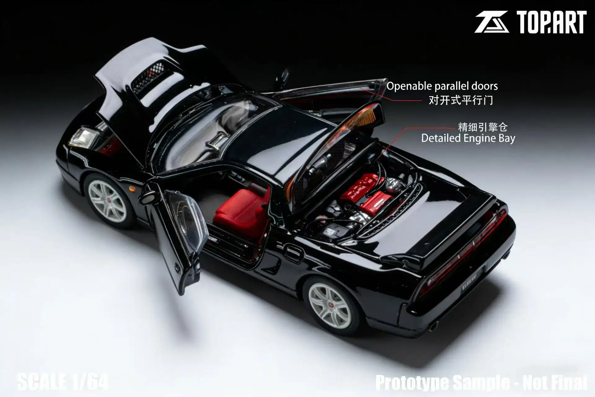 TopArt 1:64 Scale NSX-R (NA2) 2002-05 Metallic Black Limited 1000pcs - Image 6